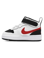 Nike White/Red Toddler Court Borough Mid Trainers - Image 2 of 8
