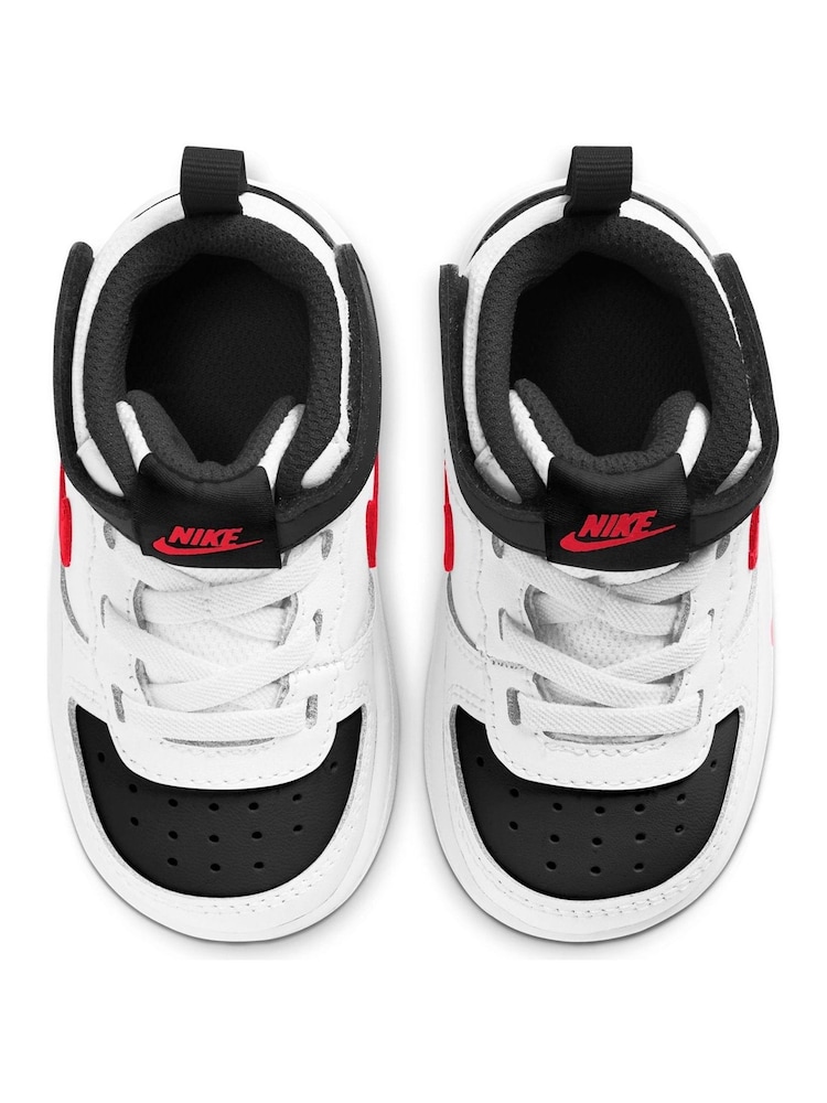 Nike White/Red Toddler Court Borough Mid Trainers - Image 4 of 8