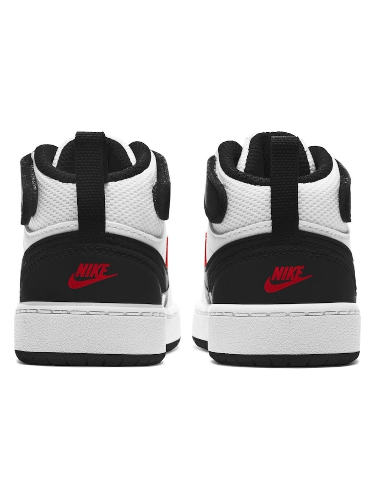 Nike White/Red Toddler Court Borough Mid Trainers - Image 5 of 8