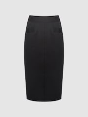 Reiss Black Haisley Tailored Pencil Skirt - Image 2 of 6