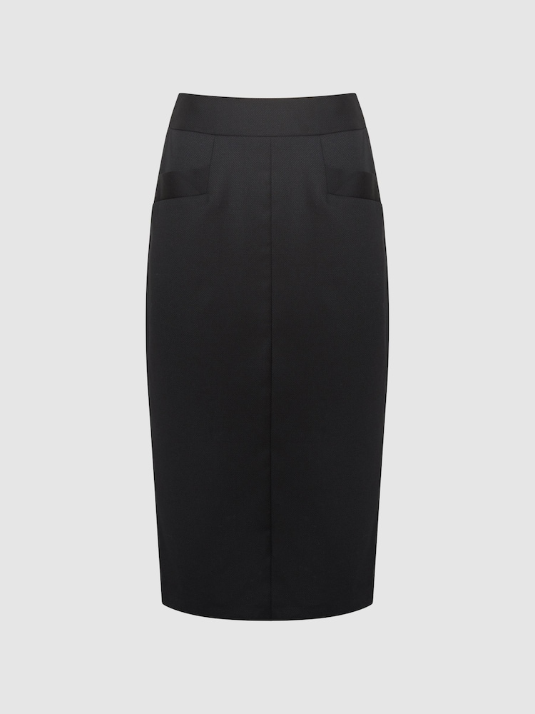 Reiss Black Haisley Tailored Pencil Skirt - Image 2 of 6