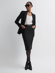 Reiss Black Haisley Tailored Pencil Skirt - Image 3 of 6