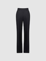 Zwart - Reiss Haisley wolmix maatgesneden pantalon met uitlopende pijpen - Image 2 of 6