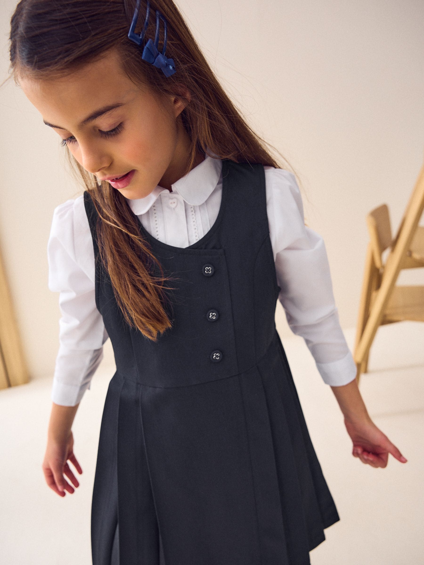 Navy pinafore school dress outlet