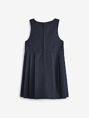 Navy Blue Asymmetric Button Front Pinafore School Dress (3-14yrs) - Image 6 of 7