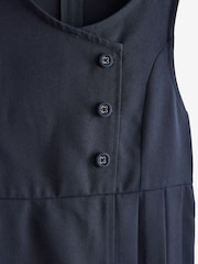 Navy Blue Asymmetric Button Front Pinafore School Dress (3-14yrs) - Image 7 of 7