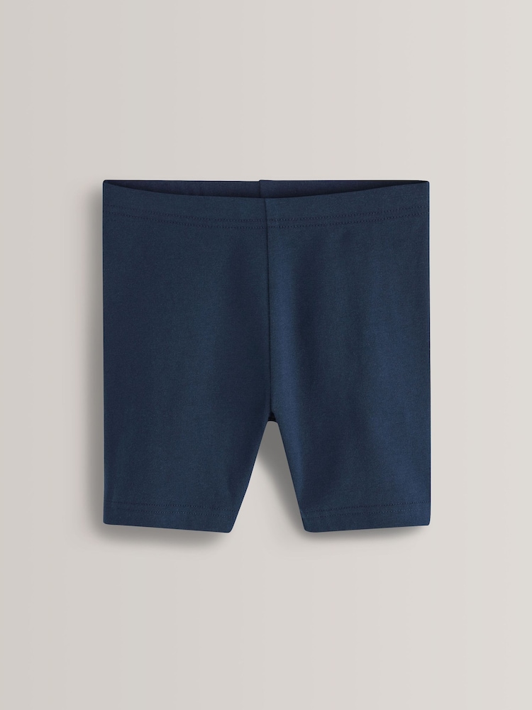 Navy Blue Regular Length 5 Pack Cotton Rich Stretch Cycle Shorts (3-16yrs) - Image 2 of 4