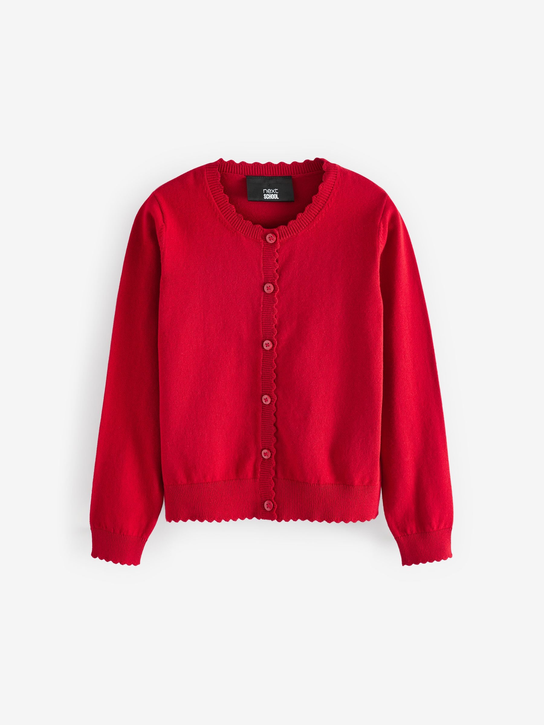 Red school cardigan with pockets top