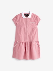 Rojo - Vestido escolar de cuadros con cremallera en la parte delantera con alto contenido de algodón (3-14 años) - Imagen 4 de 6
