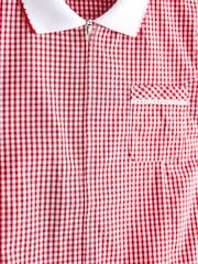 Rojo - Vestido escolar de cuadros con cremallera en la parte delantera con alto contenido de algodón (3-14 años) - Imagen 6 de 6