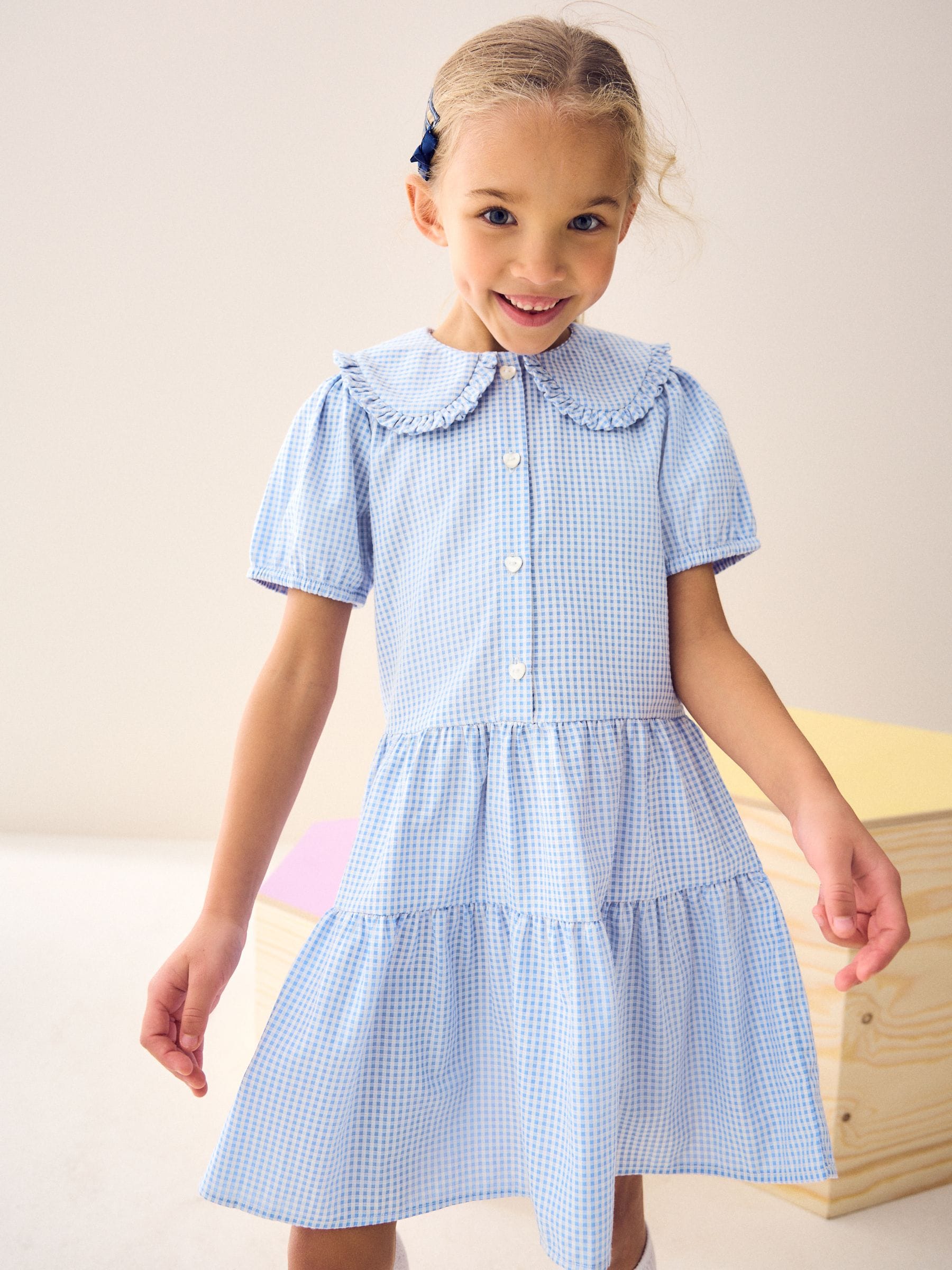 Navy gingham school dress new arrivals