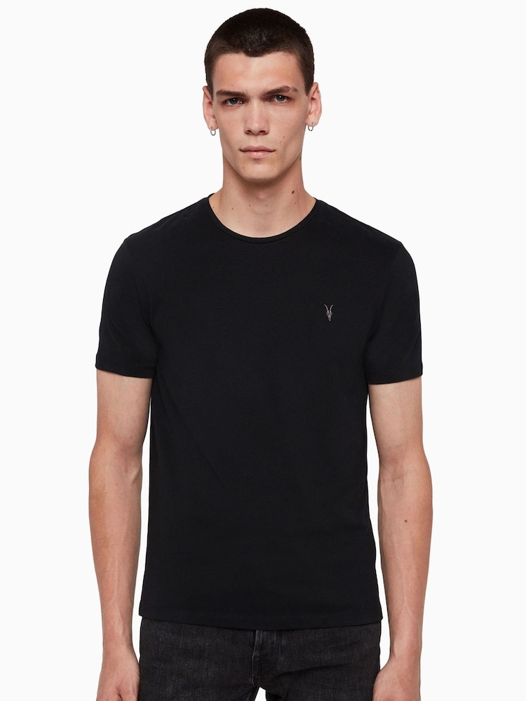 AllSaints Black Brace Short Sleeve Crew T-Shirt - Image 1 of 5