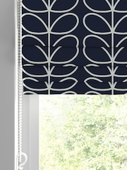 Orla Kiely Navy Whale 100% Cotton Linear Stem Made to Measure Roman Blind - Image 2 of 6