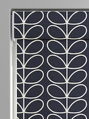 Orla Kiely Navy Whale 100% Cotton Linear Stem Made to Measure Roman Blind - Image 3 of 6