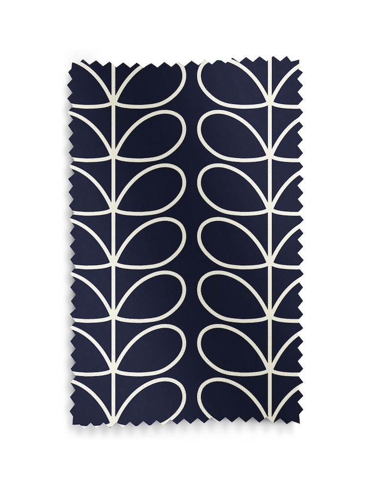 Orla Kiely Navy Whale 100% Cotton Linear Stem Made to Measure Roman Blind - Image 6 of 6