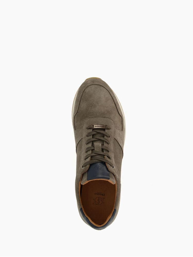 Dune London Grey Standard Fit Trilogy Perforated Runner Trainers - Image 7 of 7