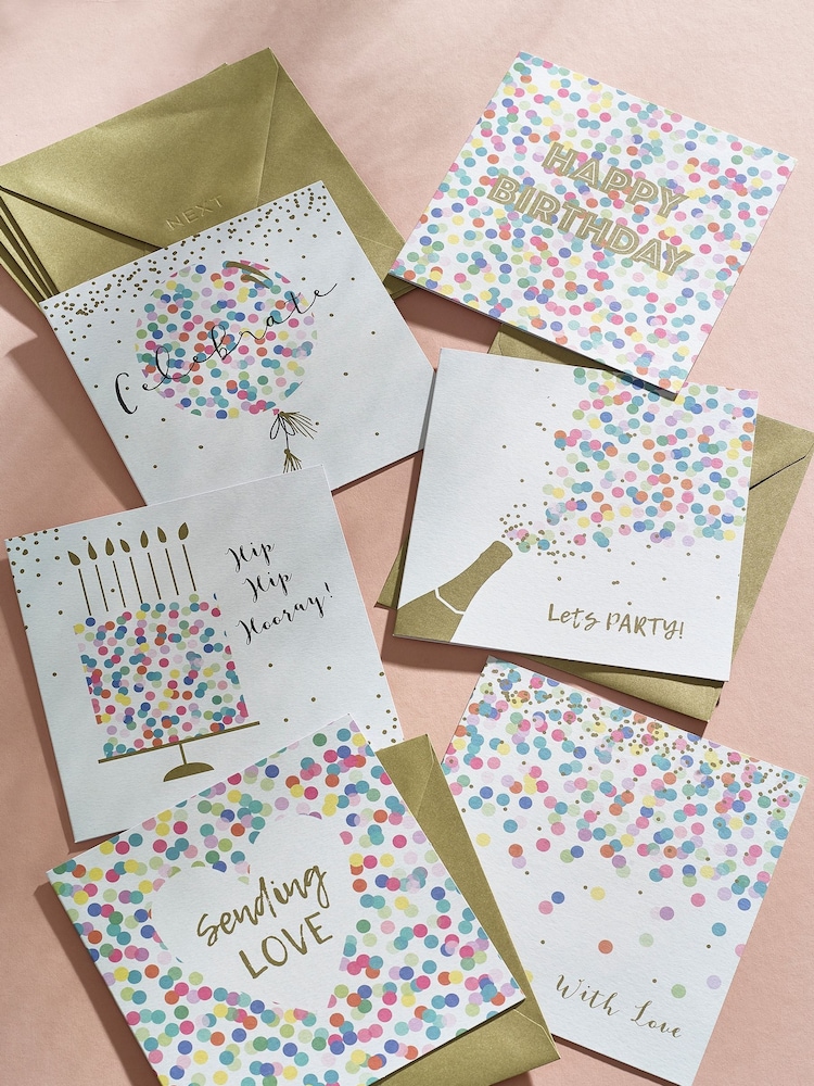 6 Pack White Mixed Occasion Cards - Image 1 of 2