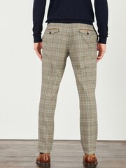 Taupe Slim Tapered Check Formal Trousers - Image 2 of 8