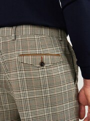 Taupe Slim Tapered Check Formal Trousers - Image 3 of 8