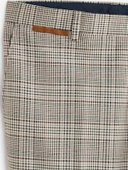 Taupe Slim Tapered Check Formal Trousers - Image 7 of 8