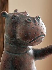 Bronze Hattie and Henry The Hippos Lantern - Image 2 of 3