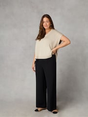 Live Unlimited Black Curve Petite Wide Leg Trousers - Image 1 of 4