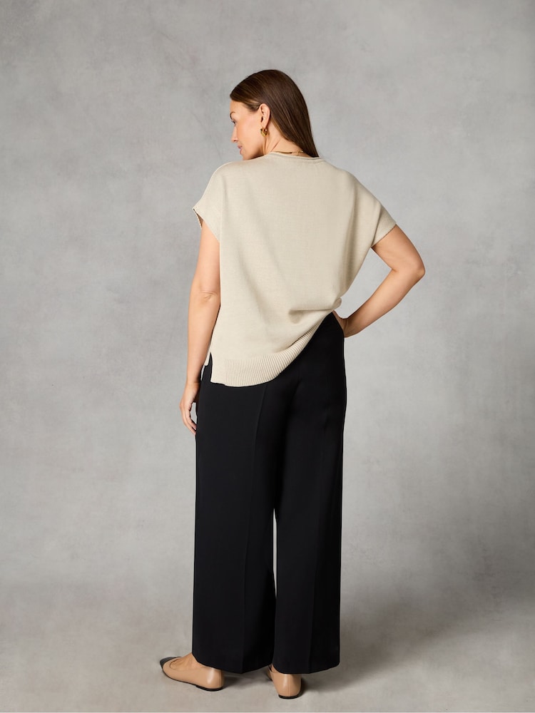 Live Unlimited Black Curve Petite Wide Leg Trousers - Image 2 of 4 Live Unlimited Black Curve Petite Wide Leg Trousers - Image 2 of 4