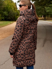 Animal Print Shower Resistant Padded Hooded Coat - Image 3 of 6