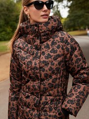 Animal Print Shower Resistant Padded Hooded Coat - Image 4 of 6
