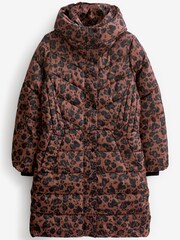 Animal Print Shower Resistant Padded Hooded Coat - Image 5 of 6