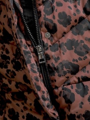 Animal Print Shower Resistant Padded Hooded Coat - Image 6 of 6