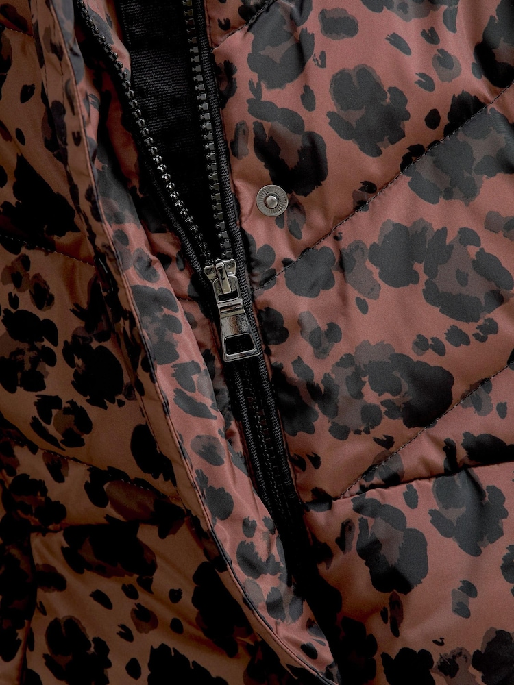 Animal Print Shower Resistant Padded Hooded Coat - Image 6 of 6
