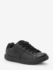 Black Coated Leather Lace-Up Shoes - Image 2 of 5