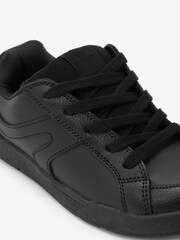 Black Coated Leather Lace-Up Shoes - Image 5 of 5