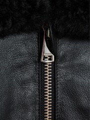 Reiss Black Kyelder Junior Shearling Jacket - Image 6 of 6