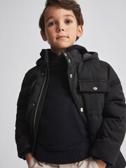 Reiss Navy Tessil Hooded Puffer Jacket - Image 4 of 6