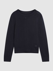 Reiss Navy Wessex Crew Neck Knitted Jumper - Image 2 of 7