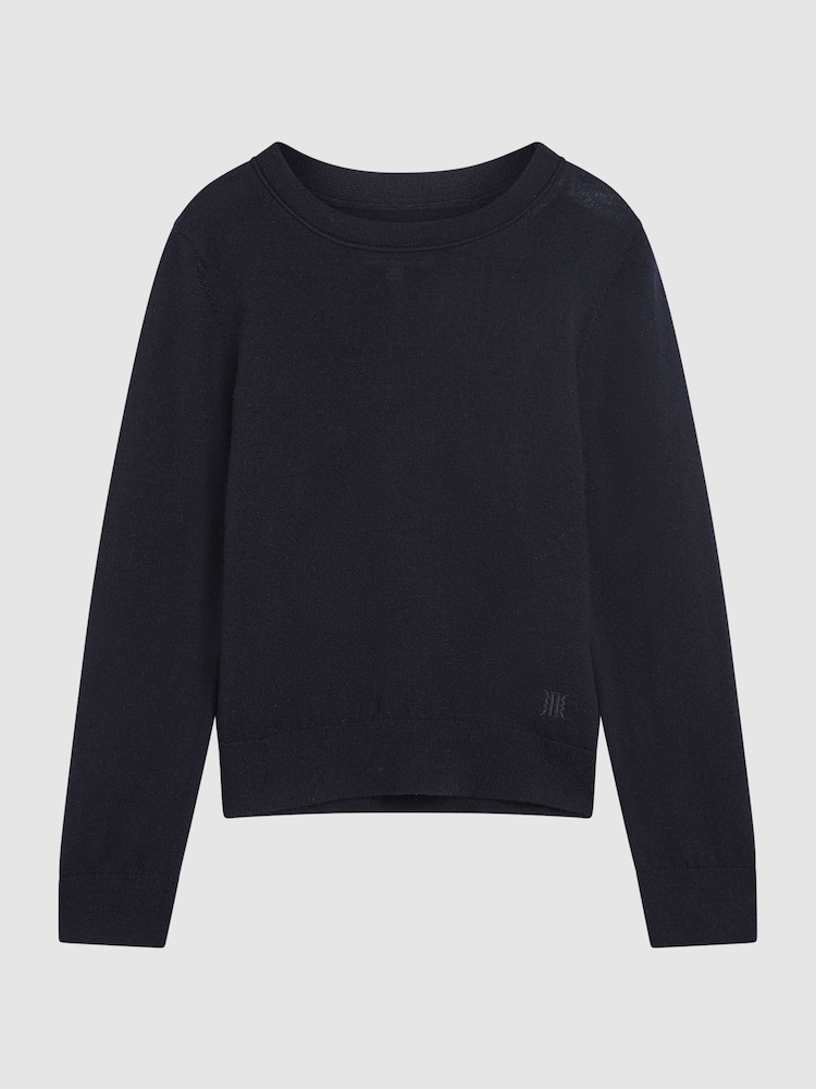 Reiss Navy Wessex Crew Neck Knitted Jumper - Image 2 of 7