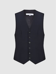 Reiss Navy Rush Modern Fit Travel Waistcoat - Image 2 of 4