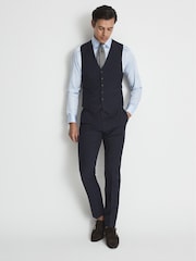 Reiss Navy Rush Modern Fit Travel Waistcoat - Image 3 of 4