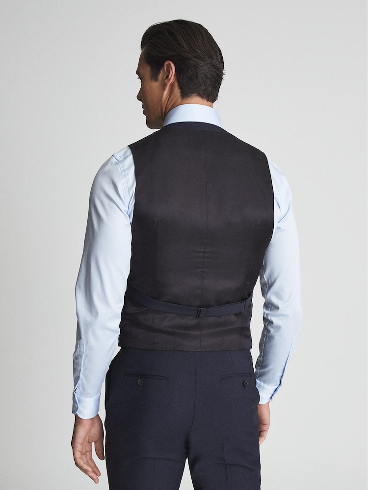 Reiss Navy Rush Modern Fit Travel Waistcoat - Image 4 of 4