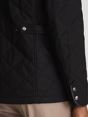 Reiss Black County Quilted Zip Through Jacket - Image 5 of 5