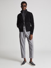 Reiss Navy Damon Suede Zip Through Jacket - Image 4 of 5