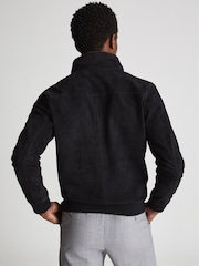 Reiss Navy Damon Suede Zip Through Jacket - Image 5 of 5