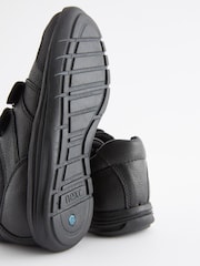 Black Wide Fit (G) School Leather Strap Touch Fasten Shoes - Image 6 of 6