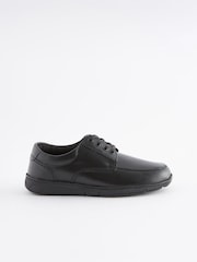 Black Wide Fit (G) School Leather Lace-Up Shoes - Image 2 of 5