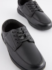 Black Wide Fit (G) School Leather Lace-Up Shoes - Image 3 of 5