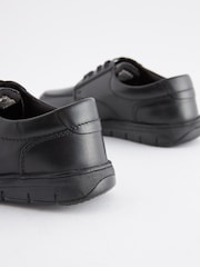 Black Wide Fit (G) School Leather Lace-Up Shoes - Image 4 of 5