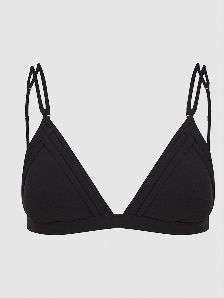 Reiss Black Everly Triangle Bikini Top - Image 2 of 5