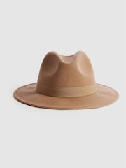 Reiss Camel Wool Fedora Hat - Image 3 of 4
